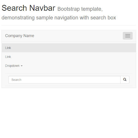 barre de navigation responsive et design avec search box