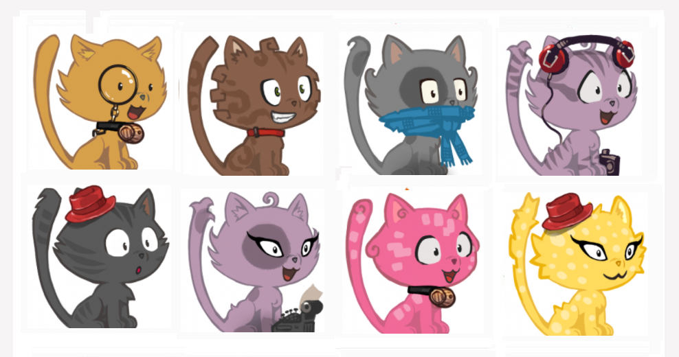 exemples d'avatars de chats avec Cat Generator