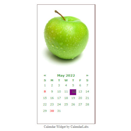 widget gratuit de calendrier avec image decorative