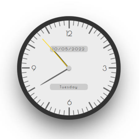 horloge analogique avec date du jour
