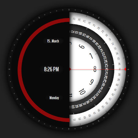 horloge rotative avec une partie analogique et une partie numerique