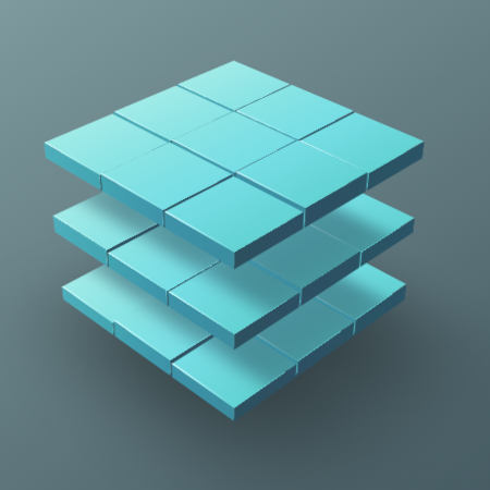 cube en 3D decoupe en 27 sous-elements