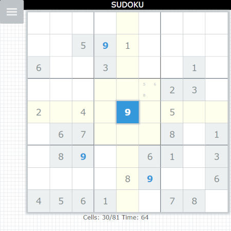 le jeu de sudoku responsive