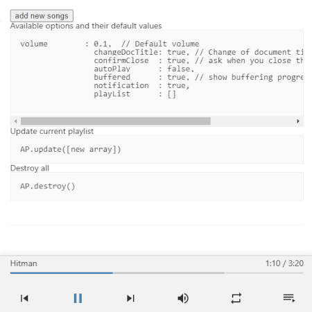 music player en HTML5
