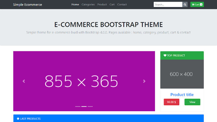 template Bootstrap gratuit e-commerce