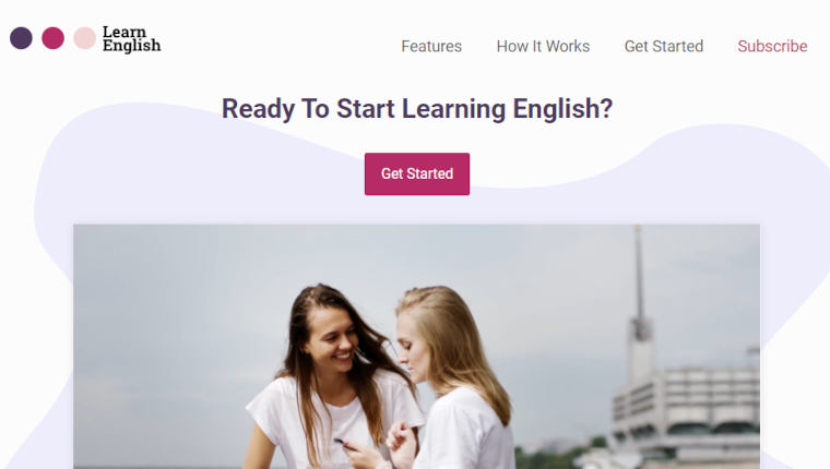 landing page pour apprendre les langues