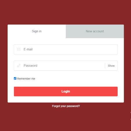menu avec connexion/enregistrement/oubli du mot de passe