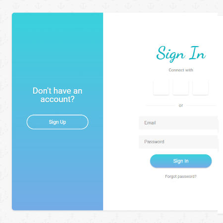 sign in, sign out - form responsive
