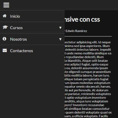 menu pour listes avec drop-down tout en CSS