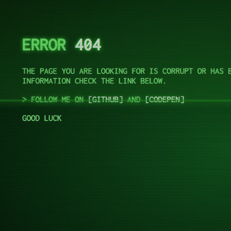 animation d'une erreur 404 pour votre site web: rafraîchissement d'un écran à l'ancienne