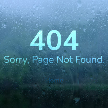 animation erreur 404 : pluie derriere le carreau