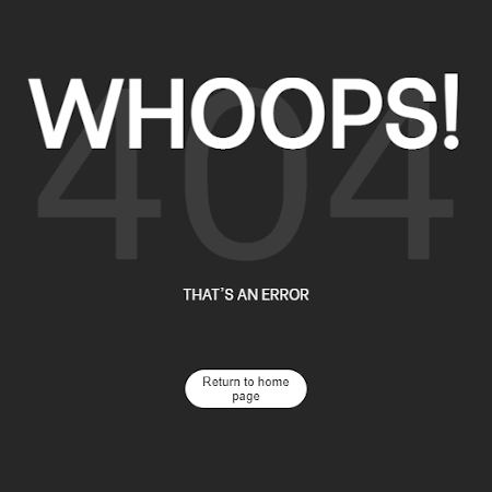 Simple animation de page 404 avec redirection vers la page d'accueil;