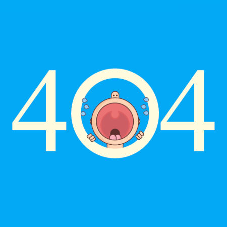 404 Error page animation avec un bebe qui pleure : crying baby
