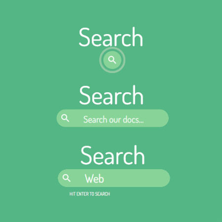 search box avec filtres de recherche avec animation et croix de fermeture