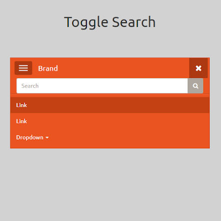 barre de navigation responsive avec search box et tutoriel