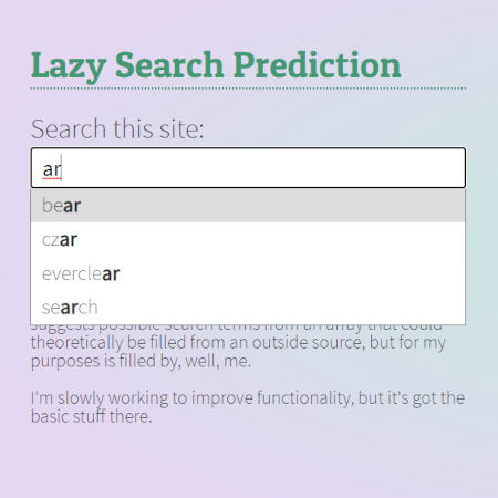 search box avec predictions