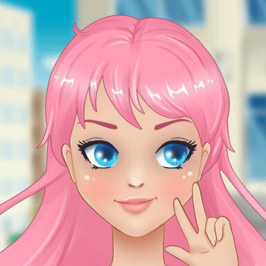 femme avatar manga de fille en mode portrait