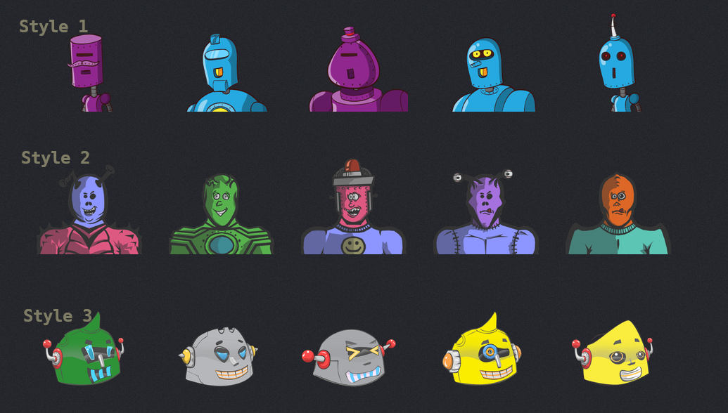 exemples d'avatar de robots avec RoboHash