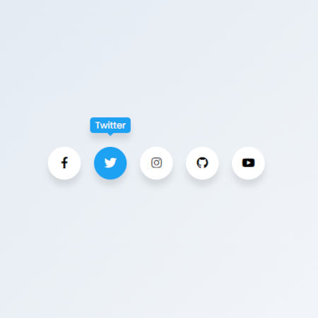 menu d'icones sociaux avec info-bulle