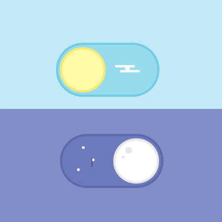 bouton day-night, jour-nuit en pure css