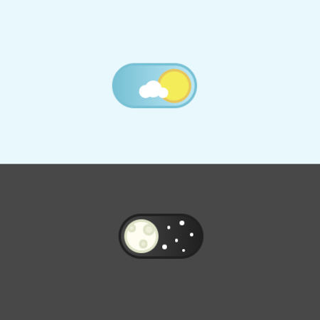 bouton day-night, jour-nuit en pure css